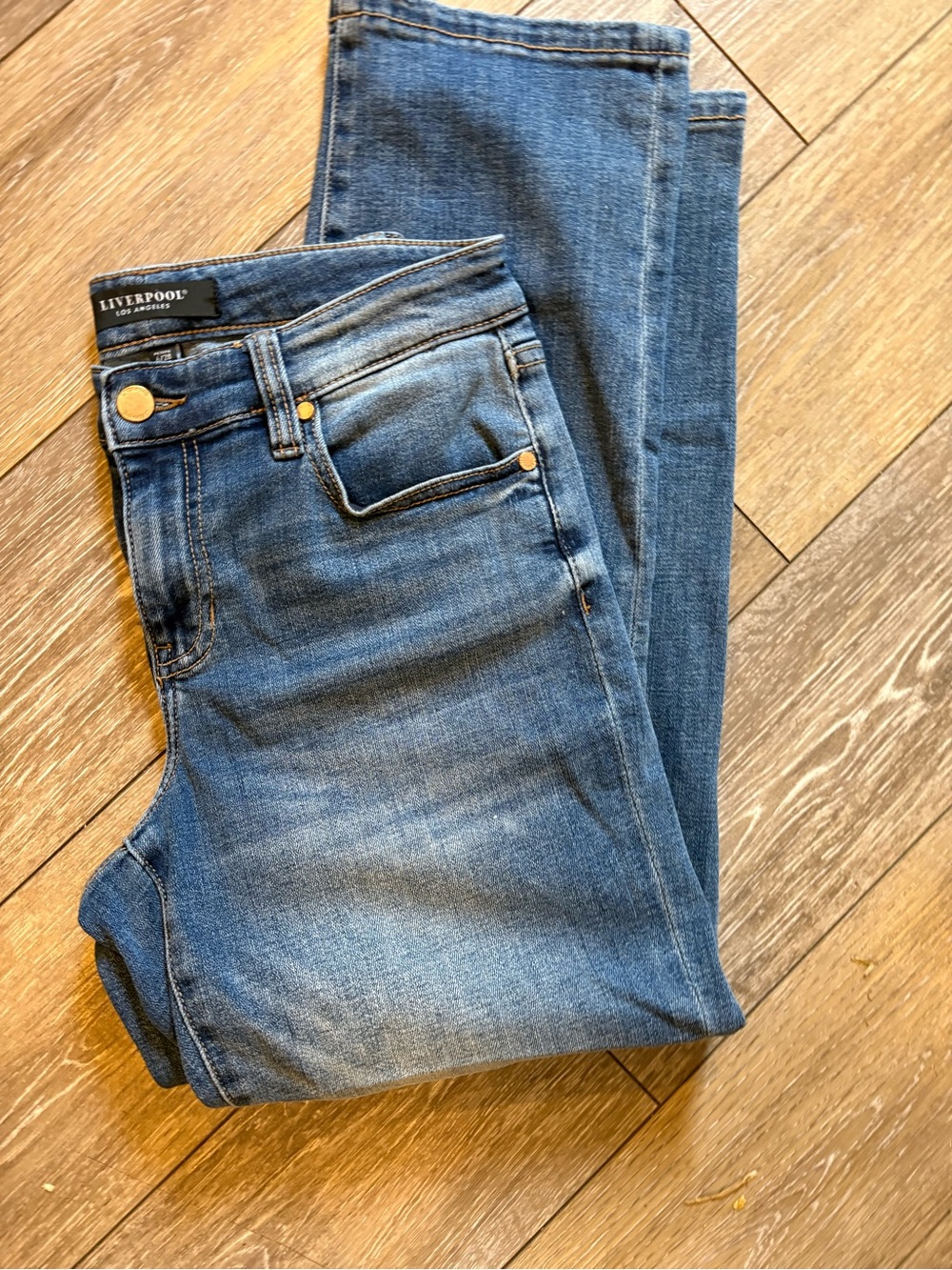 Women'sLiverpool Mid-Rise Blue Skinny Jeans